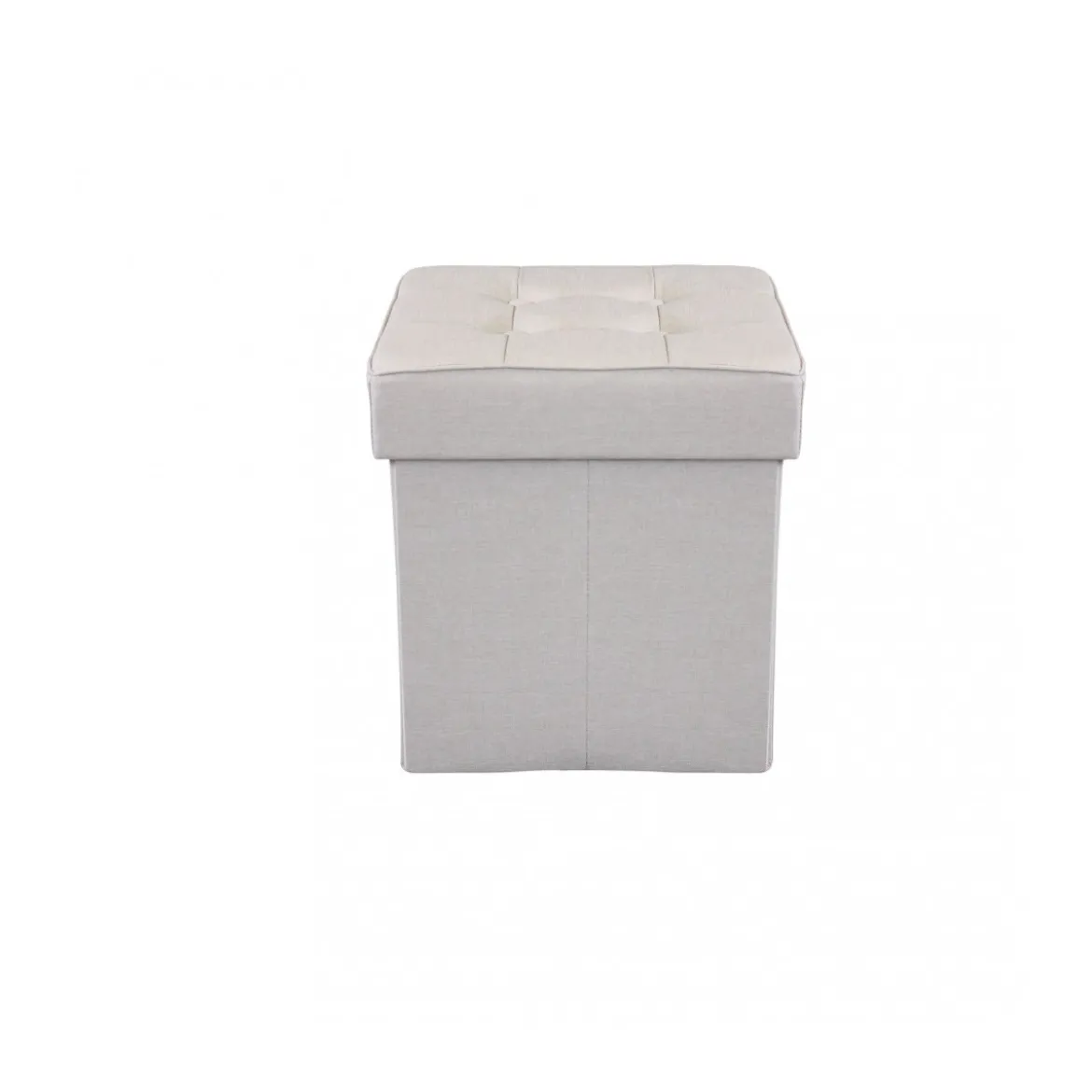 Pouf Contenitore Poggiapiedi Tortora Quadrato 38x38x40 cm