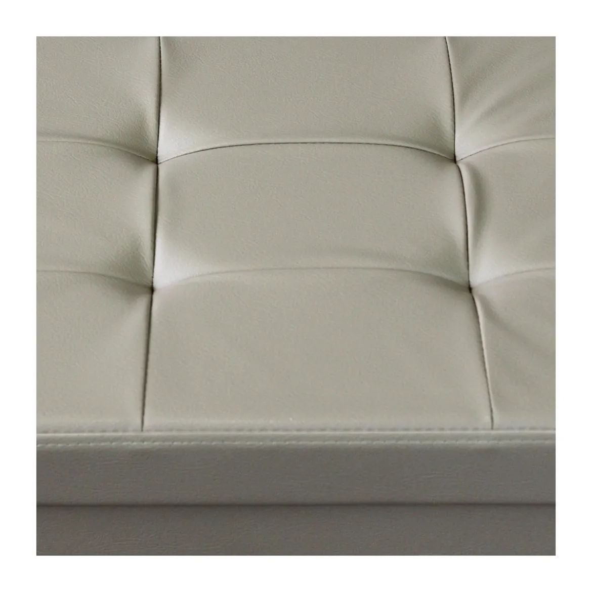 Pouf Contenitore Poggiapiedi in Ecopelle Rettangolare 76x38 cm