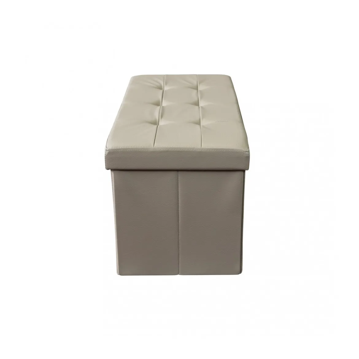 Pouf Contenitore Poggiapiedi in Ecopelle Rettangolare 76x38 cm