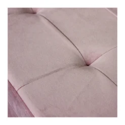 Pouf Contenitore Poggiapiedi per Soggiorno Rosa Rettangolare 76x38 cm