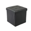 Pouf Contenitore Portaoggetti Quadrato Nero 38x38 cm