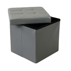 Pouf Contenitore Portaoggetti Quadrato Portaoggetti 38x38 cm