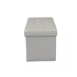 Pouf Contenitore Rettangolare in Stoffa Tortora 76x38 cm