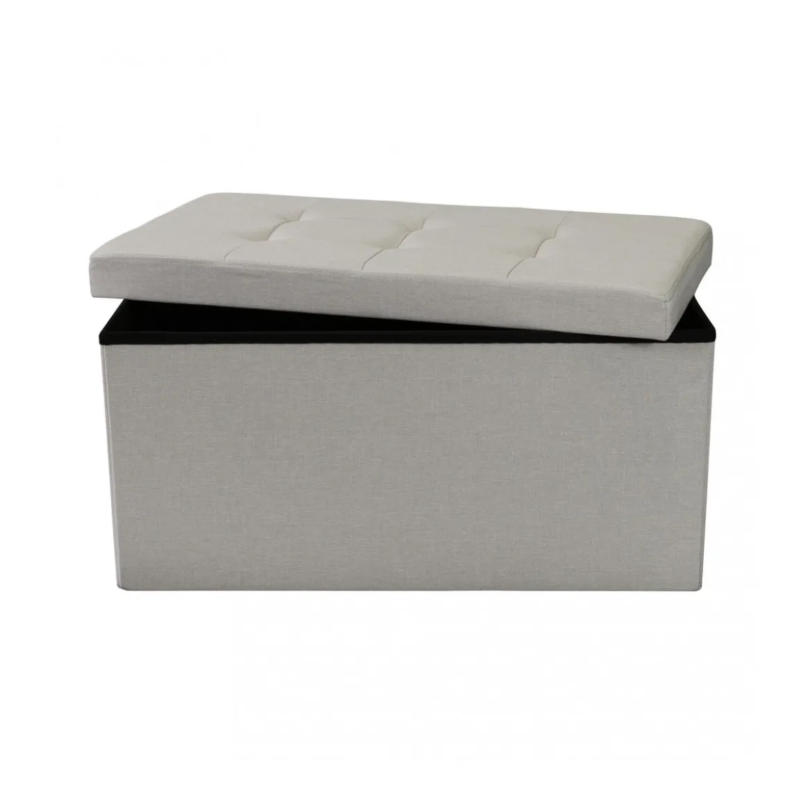 Pouf Contenitore Rettangolare in Stoffa Tortora 76x38 cm