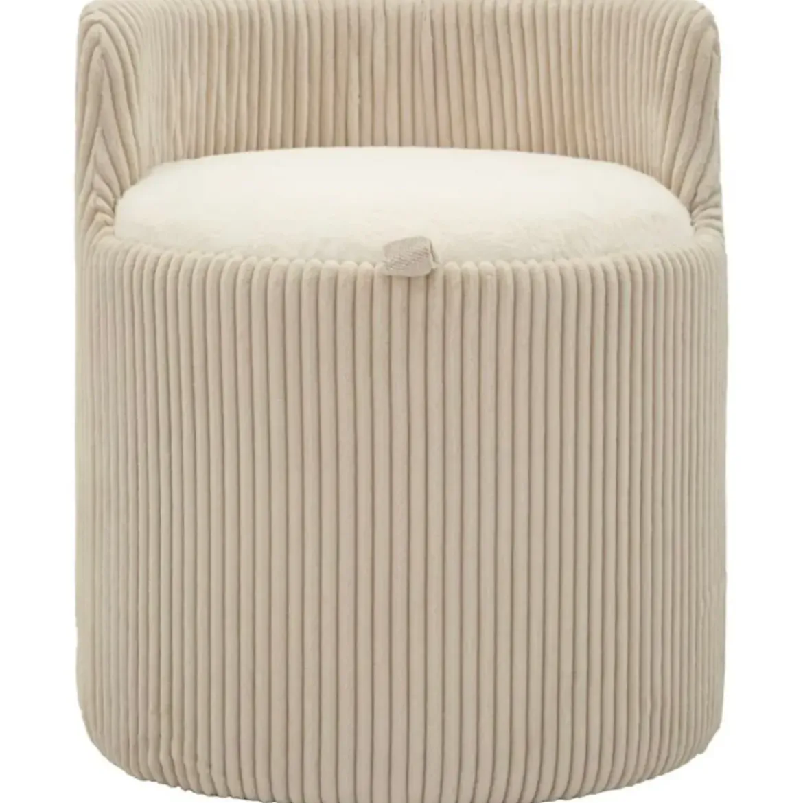 Pouf da Toeletta Contenitore Bianco Imbottito per Camera Soggiorno
