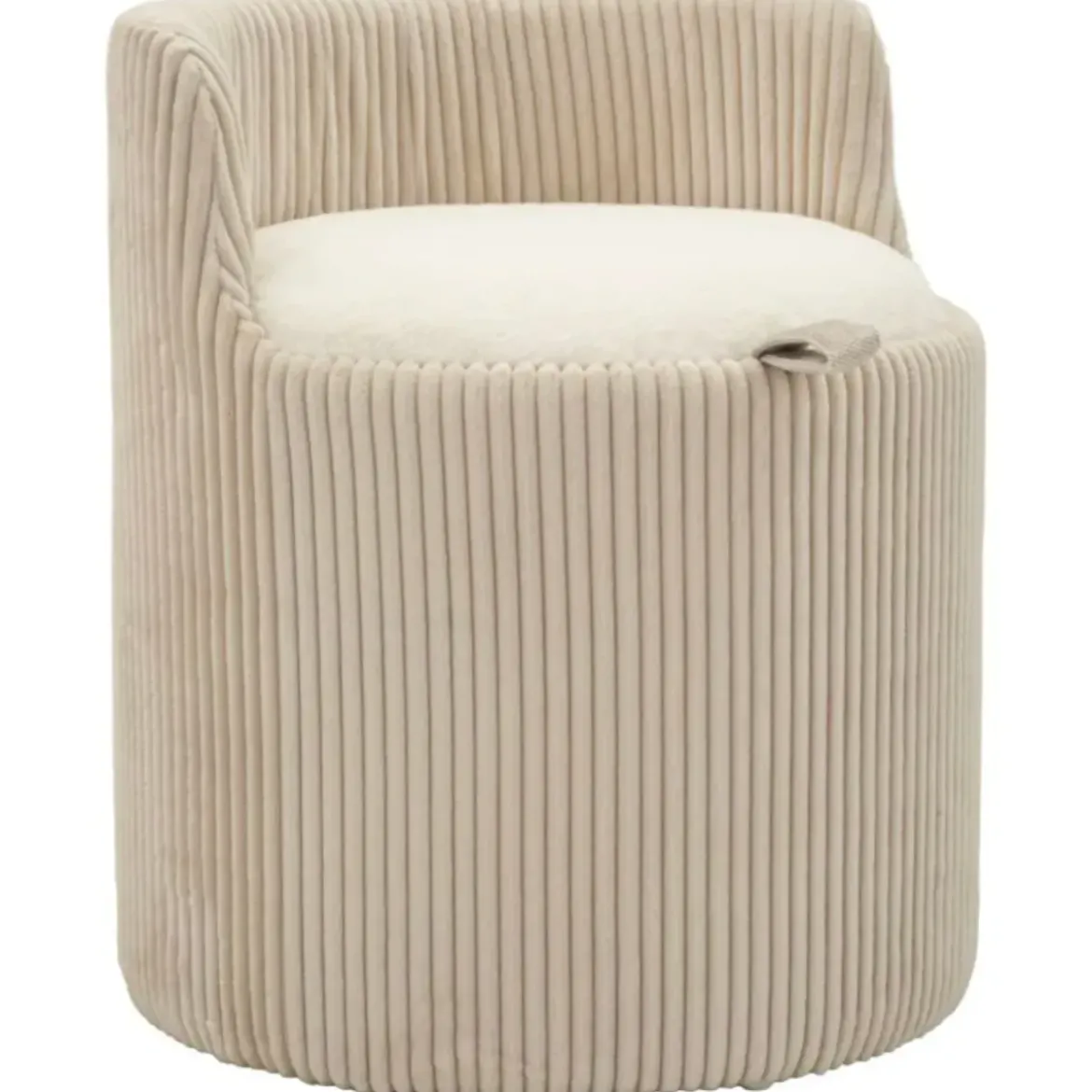 Pouf da Toeletta Contenitore Bianco Imbottito per Camera Soggiorno