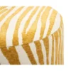 Pouf in Spugna Zebrato Senape Marrone da Soggiorno Camera da Letto