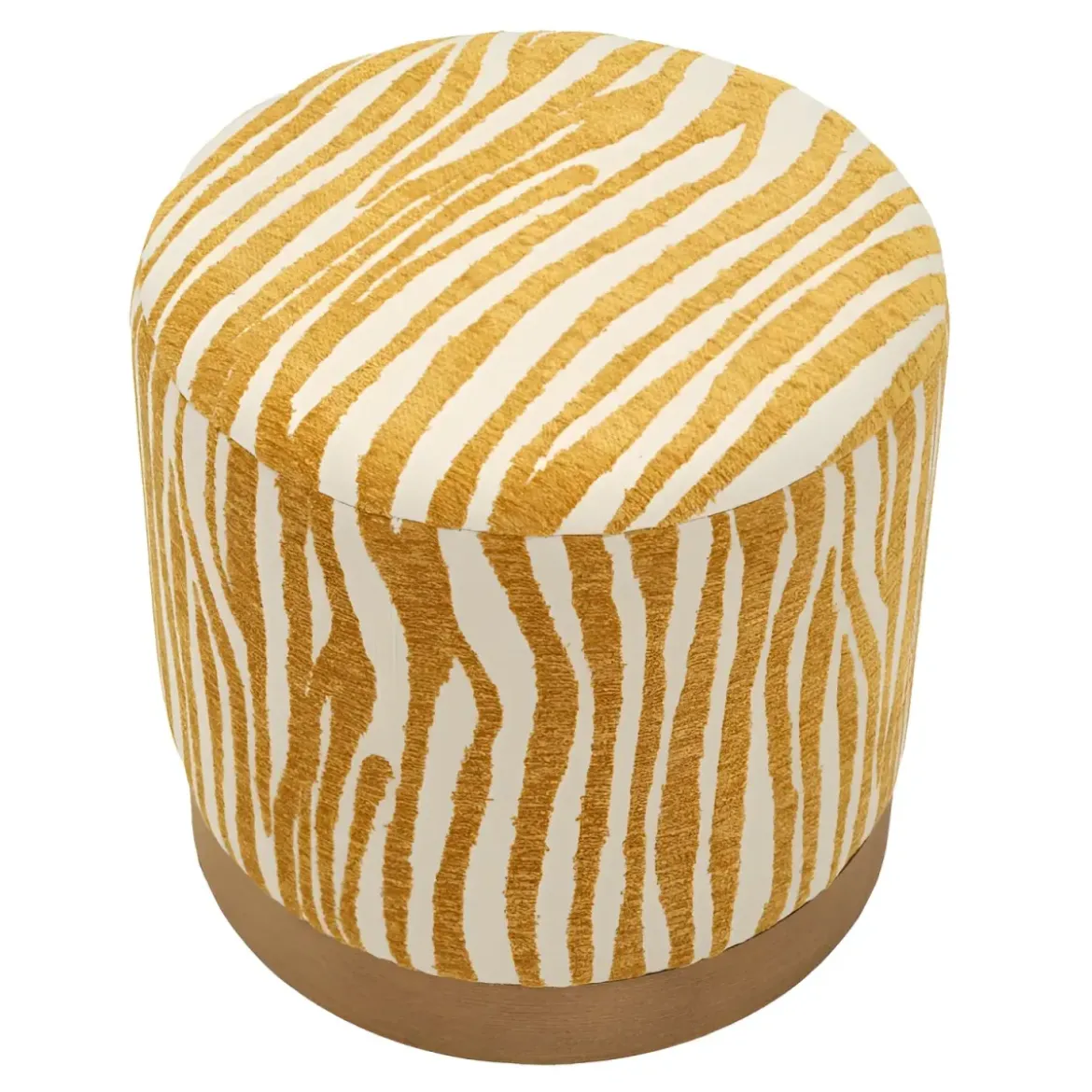 Pouf in Spugna Zebrato Senape Marrone da Soggiorno Camera da Letto