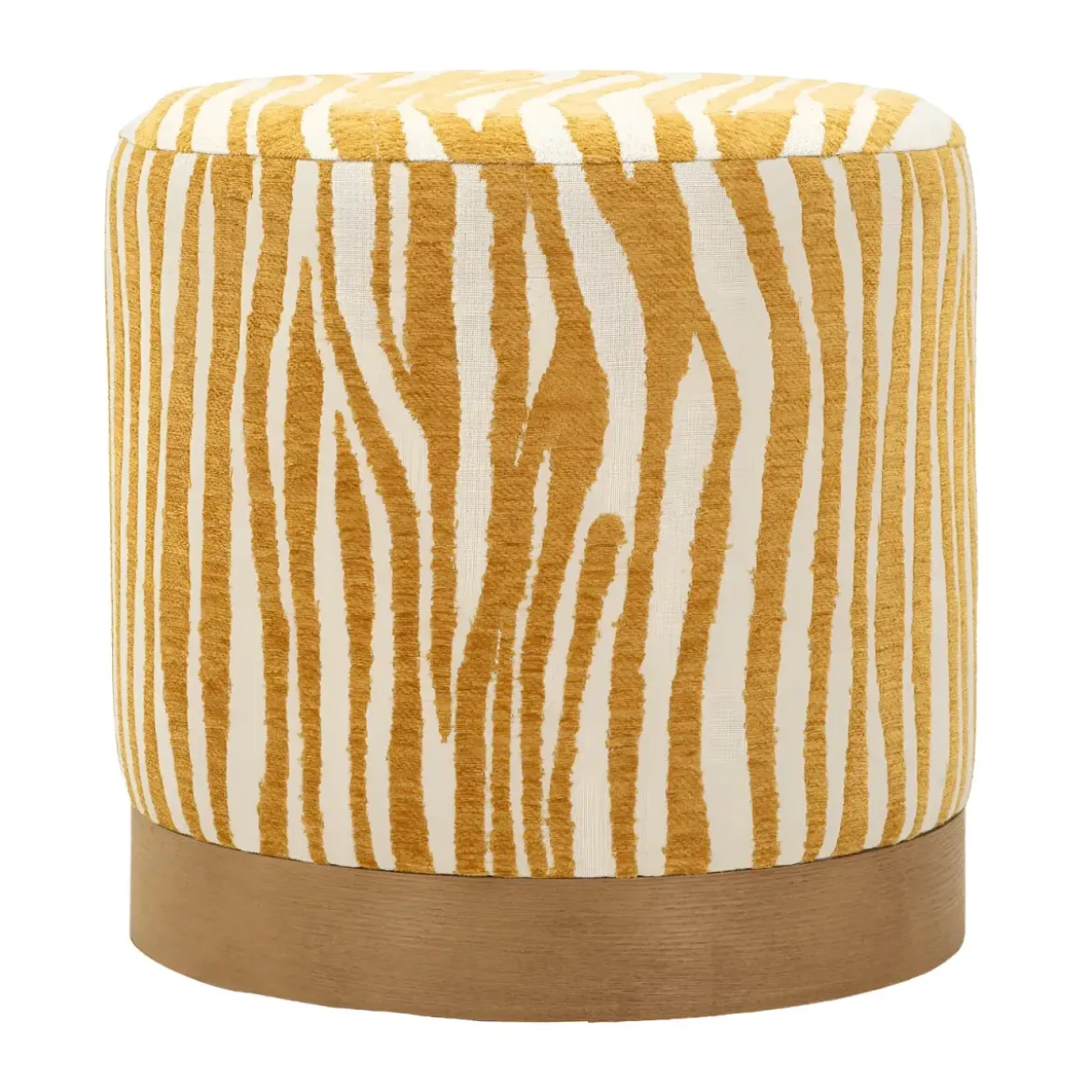 Pouf in Spugna Zebrato Senape Marrone da Soggiorno Camera da Letto
