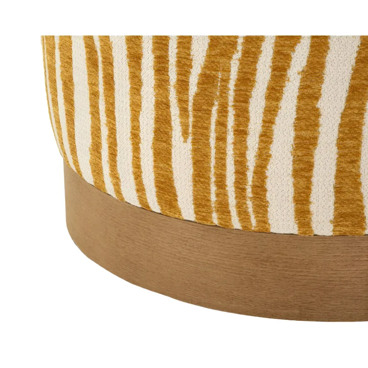 Pouf in Spugna Zebrato Senape Marrone da Soggiorno Camera da Letto