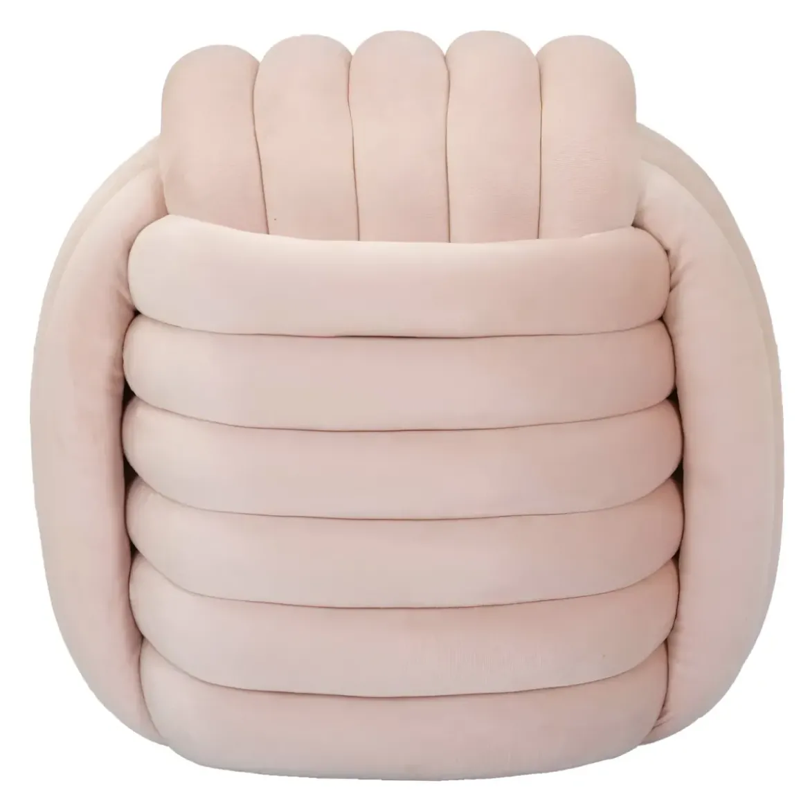 Pouf in Velluto Rosa Quadrato Elegante per Salotto Camera da Letto