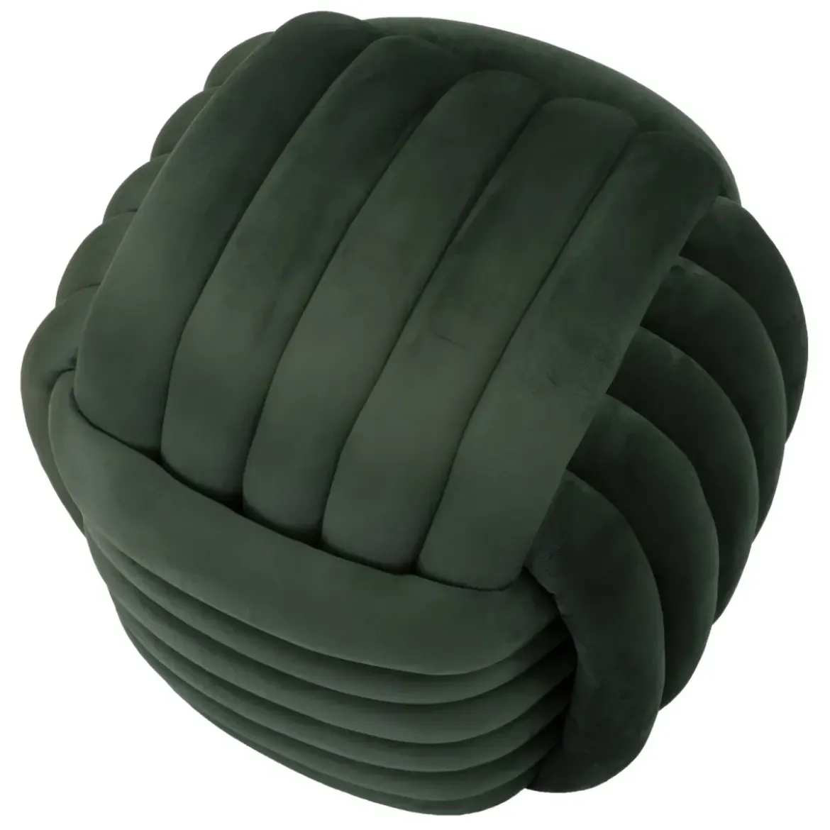 Pouf in Velluto Verde Quadrato Elegante per Salotto Camera da Letto
