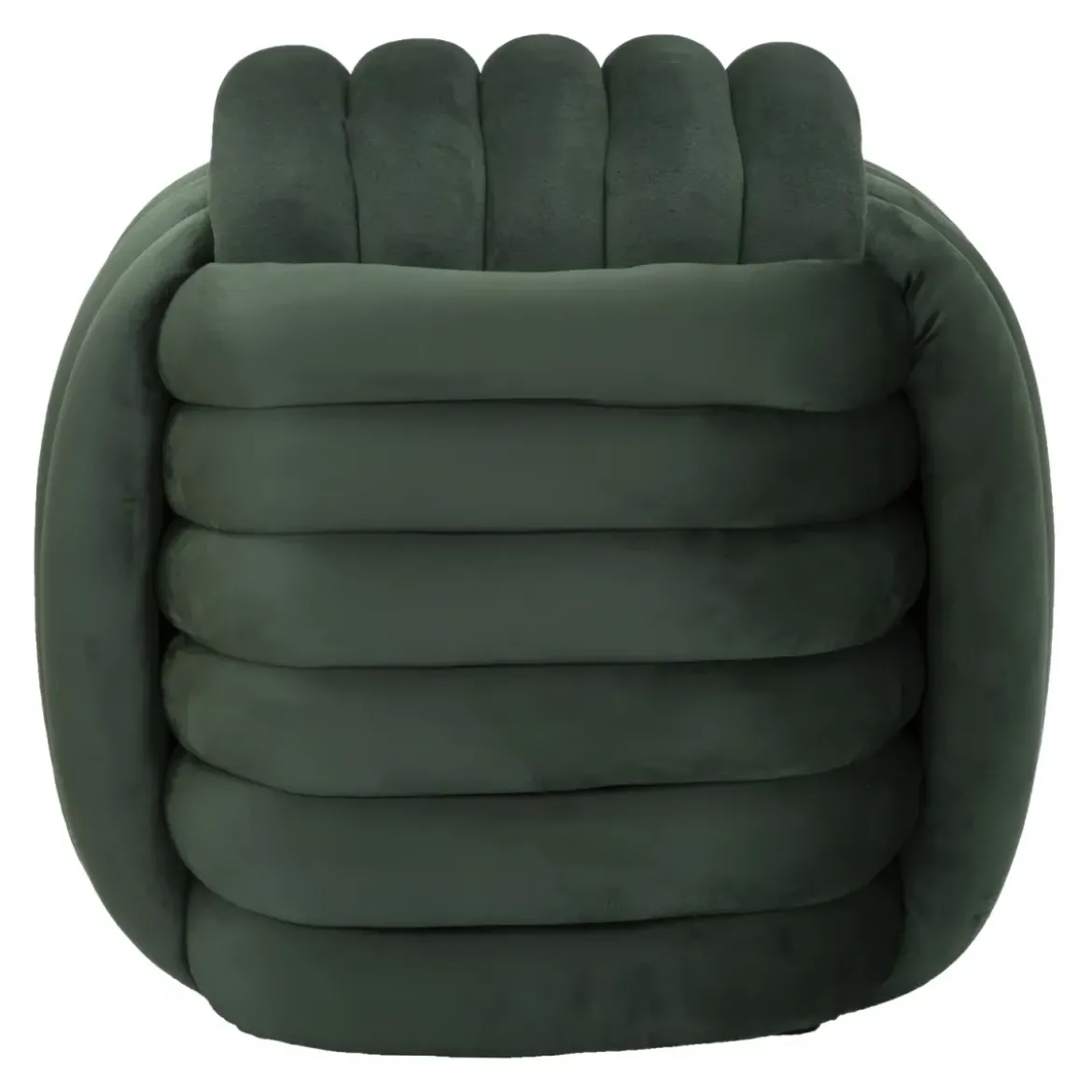 Pouf in Velluto Verde Quadrato Elegante per Salotto Camera da Letto