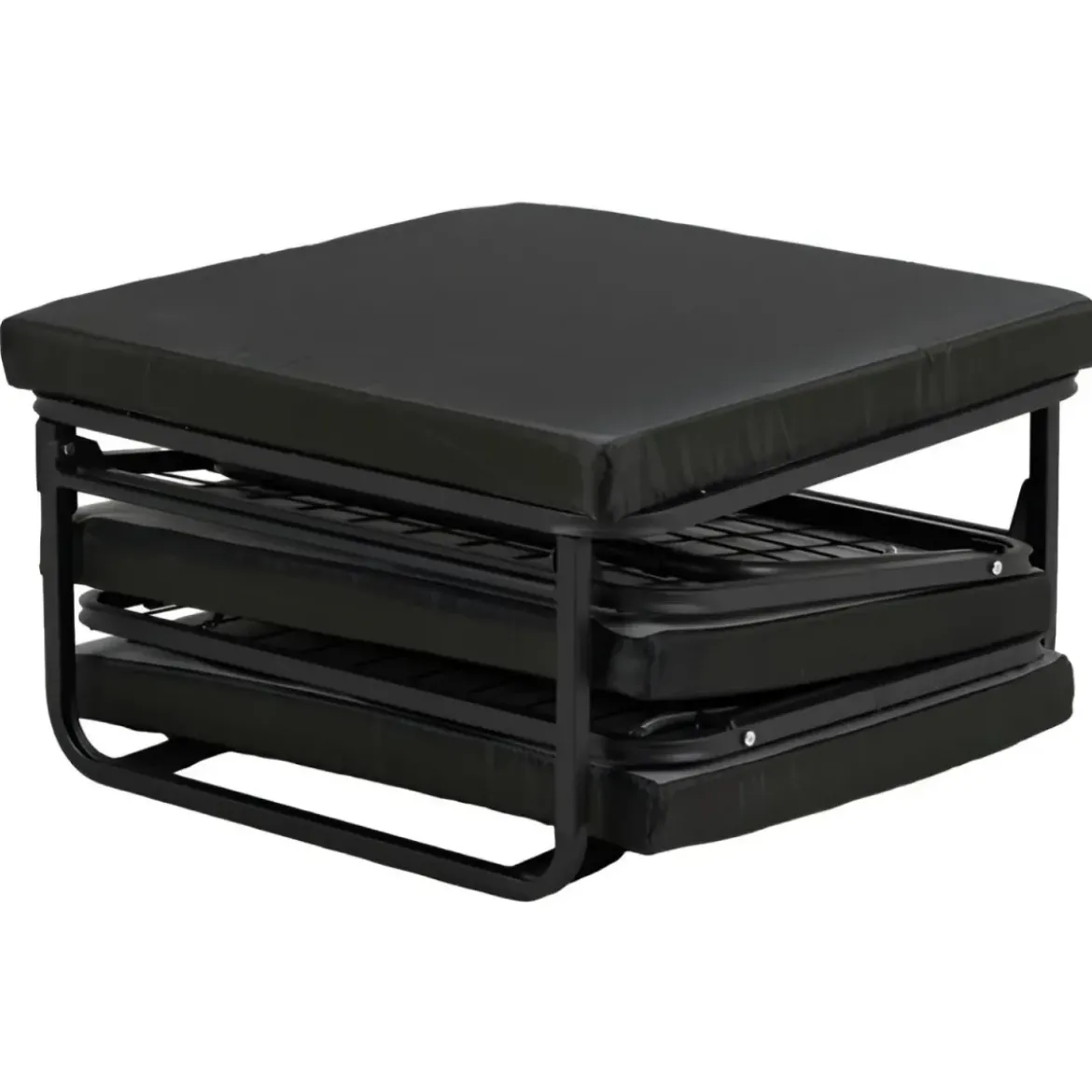 Pouf Letto Singolo Pieghevole Richiudibile Tortora 70x70 cm Salvaspazio