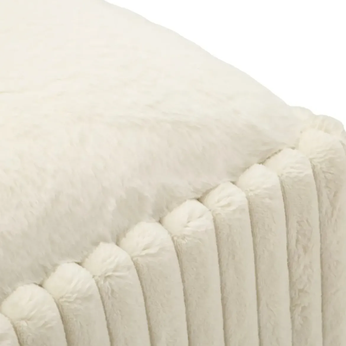 Pouf Panca Contenitore Bianco Imbottito Mdf Poliestere Camera da Letto