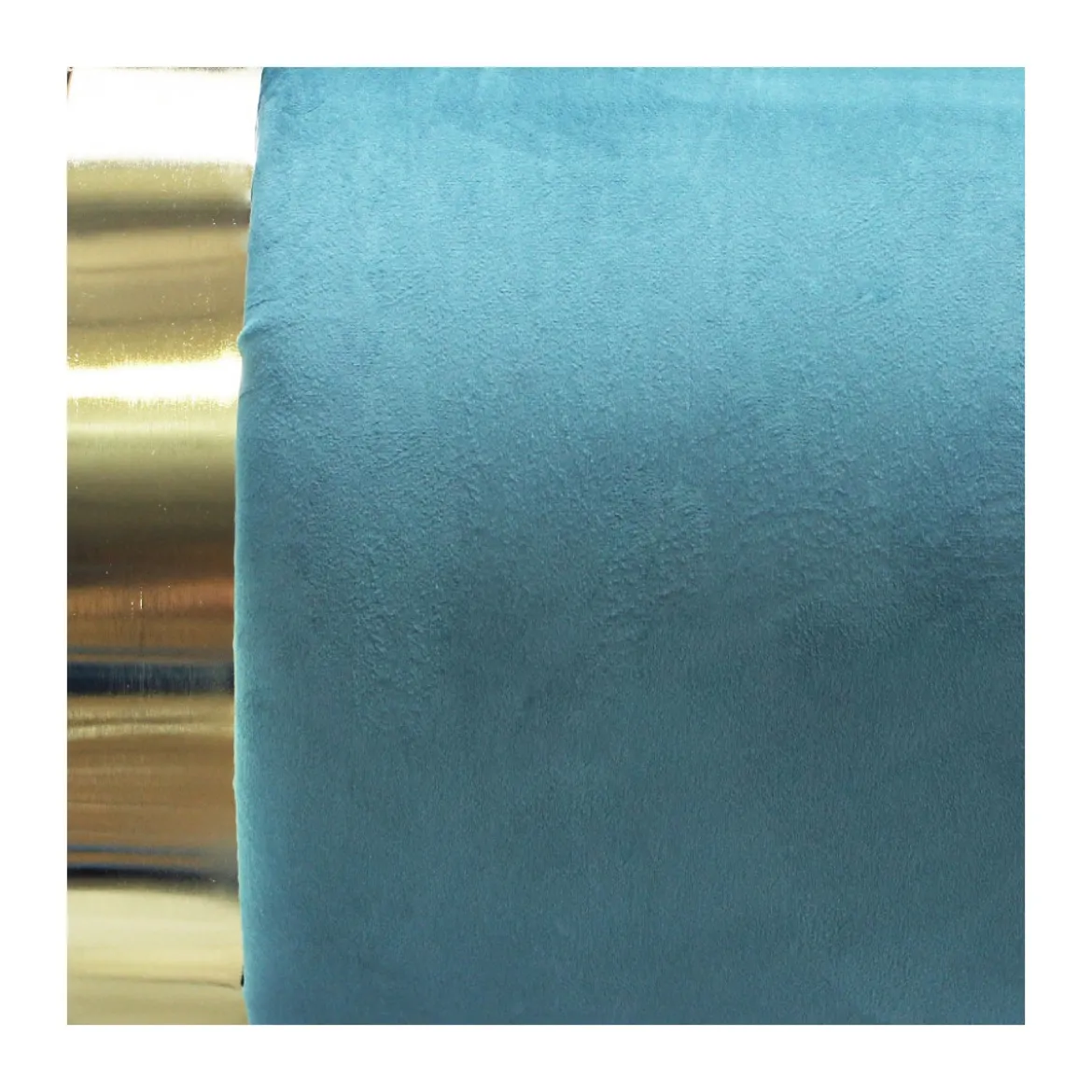 Pouf Poggiapiedi Rotondo da Salotto in Velluto Verde base oro