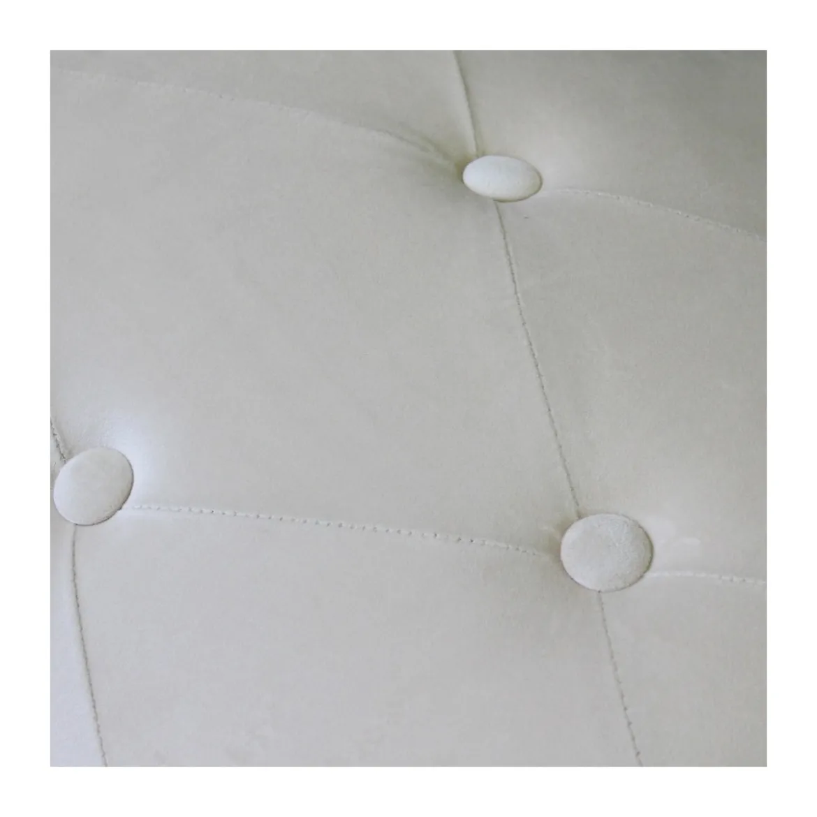 Pouf Poggiapiedi Rotondo in Velluto Beige 67 x 41 cm