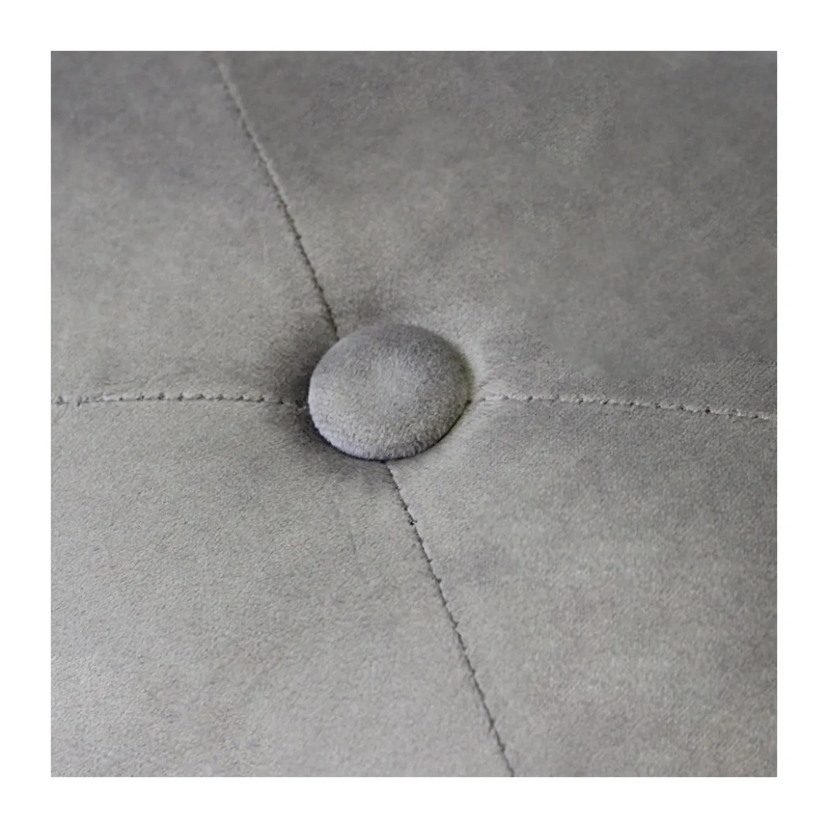 Pouf Poggiapiedi Rotondo in Velluto Tortora 67 x 41 cm