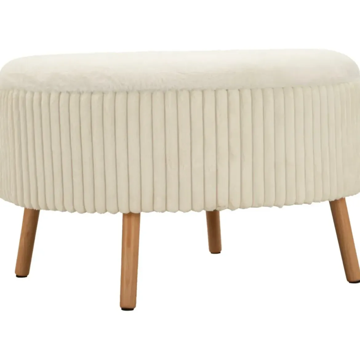 Pouf Rotondo Bianco 83x83 cm Imbottito Morbido per Soggiorno Relax