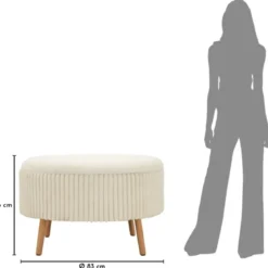 Pouf Rotondo Bianco 83x83 cm Imbottito Morbido per Soggiorno Relax
