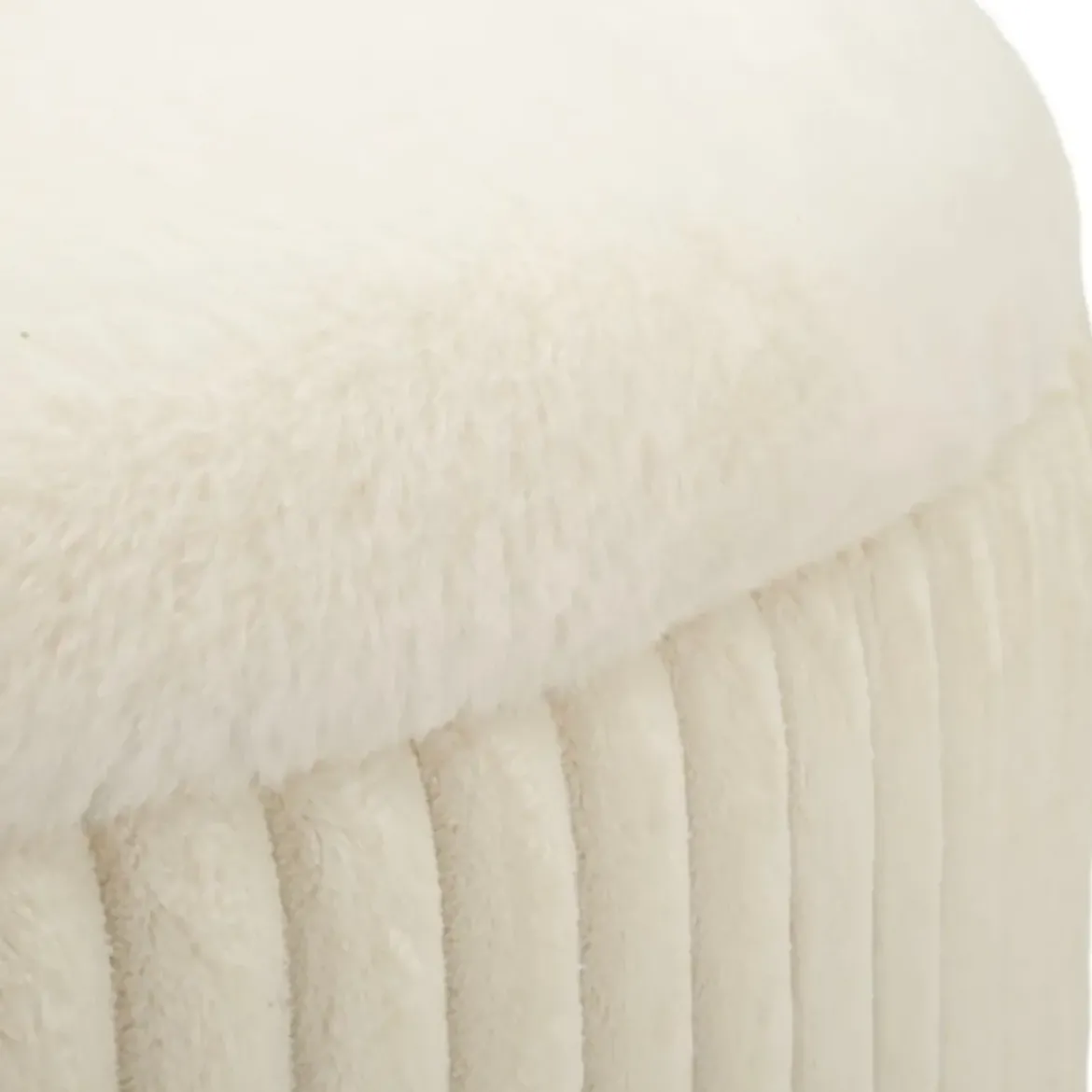 Pouf Rotondo Bianco 83x83 cm Imbottito Morbido per Soggiorno Relax
