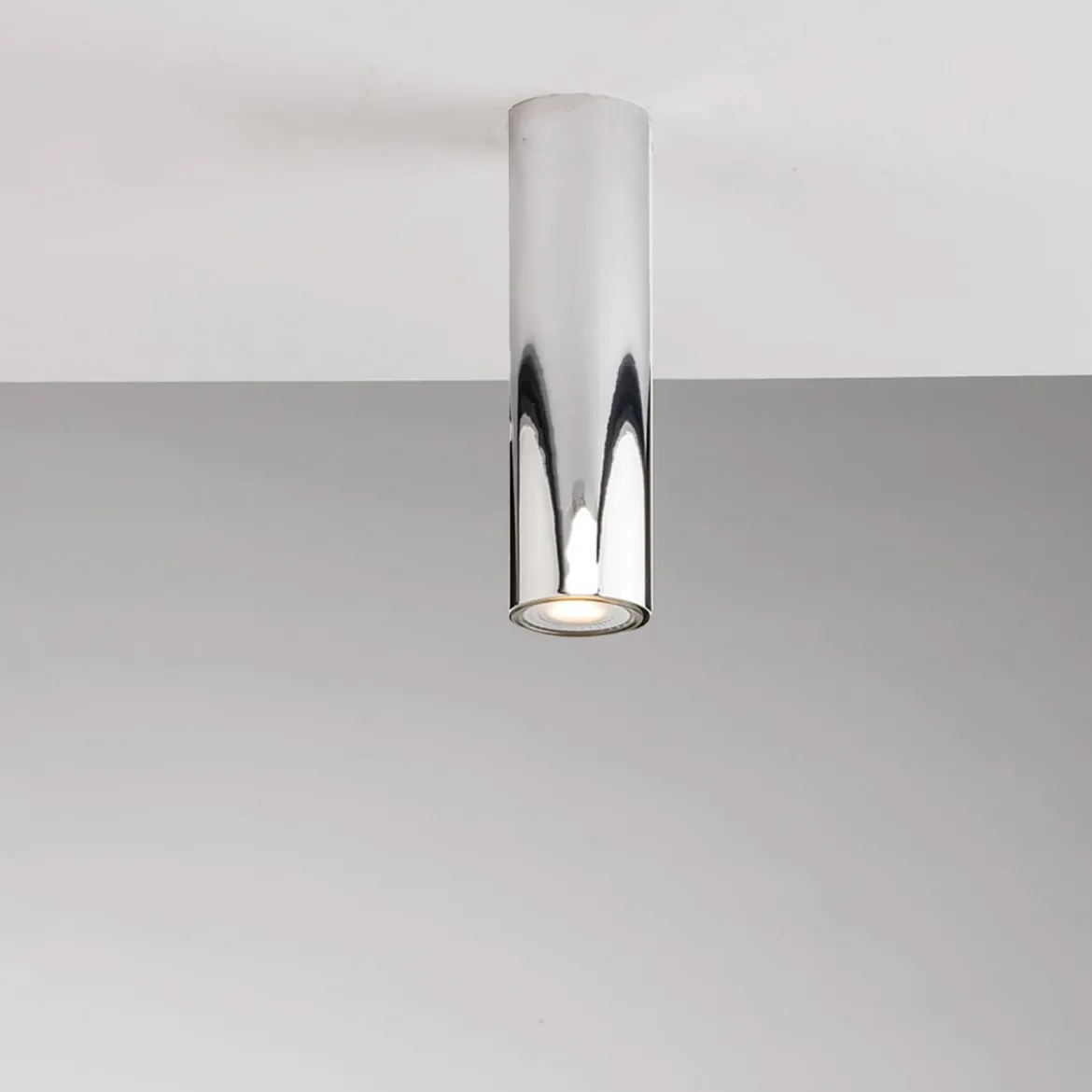 Punto Luce Tubolare Faretto da Soffitto Plafoniera in Metallo Cromo