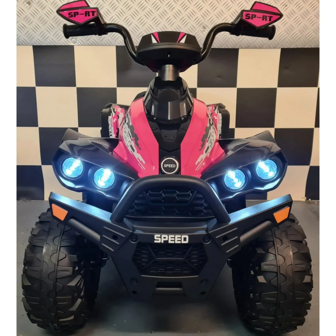 Quad Elettrico 4 ruote Macchina per Bambina a Batteria 12 V Luci Auto Macchinina