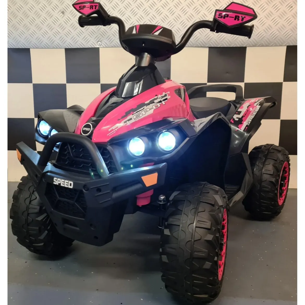 Quad Elettrico 4 ruote Macchina per Bambina a Batteria 12 V Luci Auto Macchinina