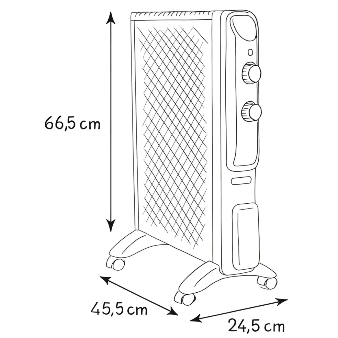 Radiatore Elettrico Potenza Regolabile 1000-1500 W Pannello in Mica