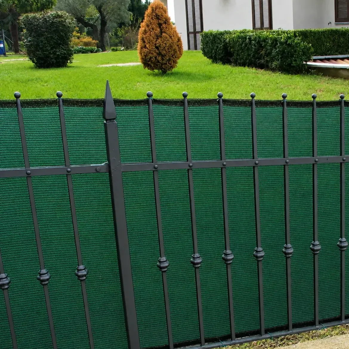 Rete Ombreggiante 1x10 m Copertura da Esterno Verde con Asole
