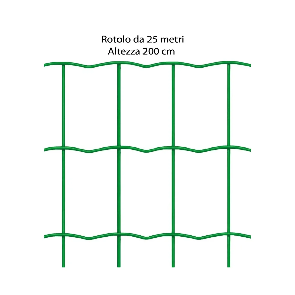 Rete per Recinzione 25 Metri 200 cm Altezza Giardino Elettrosaldata Plastificata