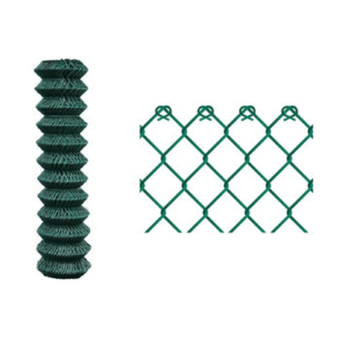 Rete per Recinzione Plastificata Verde a maglia sciolta 50x50cm H125 25 metri