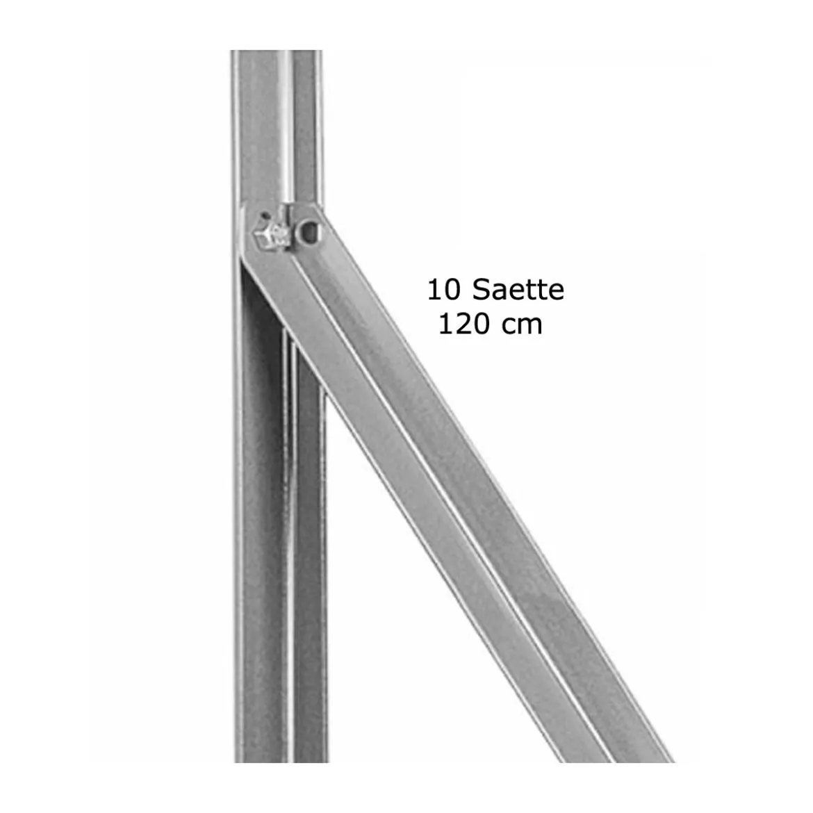 10 Saette a L 120 in Acciaio per Paletti Recinzione Pali 100 125 150