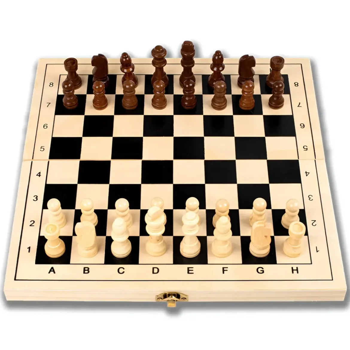 Scacchiera Pieghevole Giochi da Tavolo 3 in 1 in Legno Salvaspazio