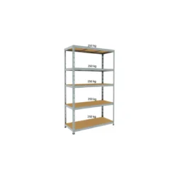 Scaffalatura in Metallo 5 Ripiani 120x50 Scaffali ad Incastro Modulare