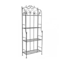 Scaffale in Metallo Antico 4 Ripiani Verniciato Bianco 60x31x158 cm