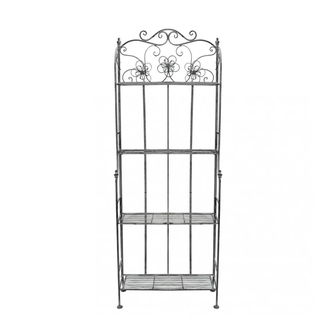 Scaffale in Metallo Antico 4 Ripiani Verniciato Bianco 60x31x158 cm