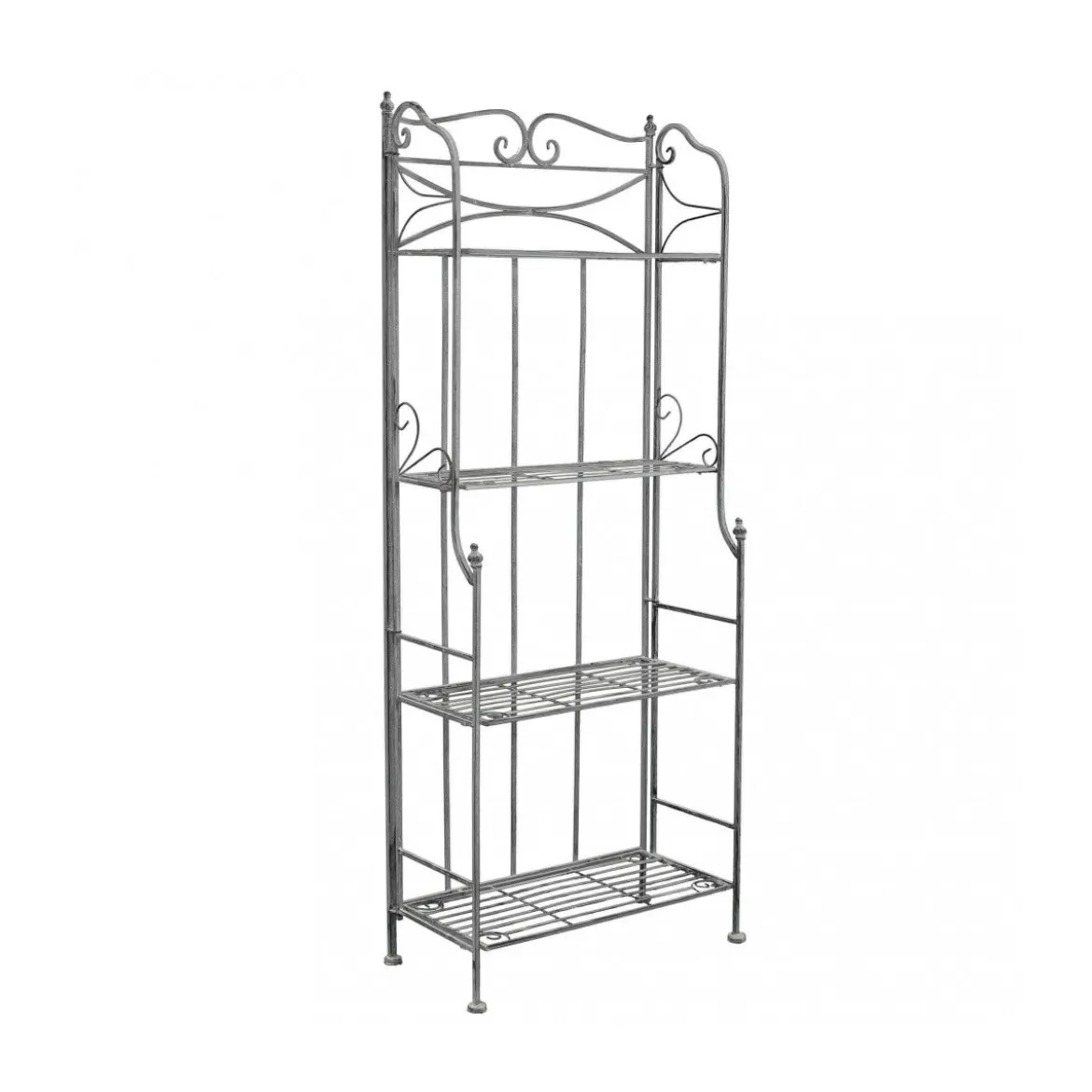 Scaffale in Metallo Antico 4 Ripiani Verniciato Bianco Trattamento Elettroforesi