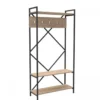 Scaffale per Ingresso Metallo e Legno Rovere Moderno Appendiabiti Ganci