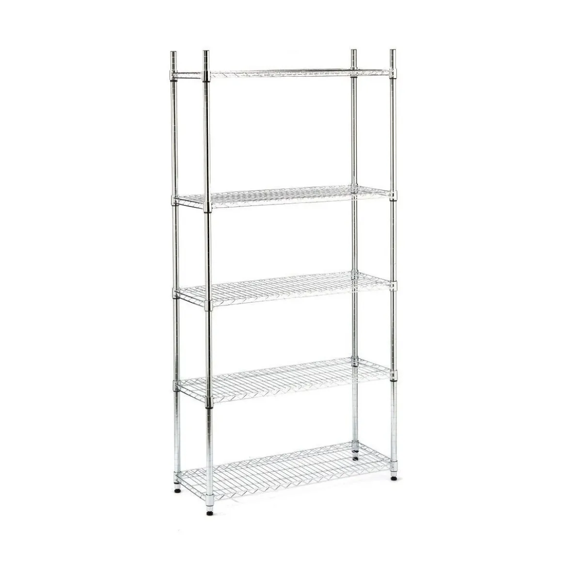 Scaffali 5 Ripiani 90x35 Metallo Cromato Garage Scaffalature Officina Mensole
