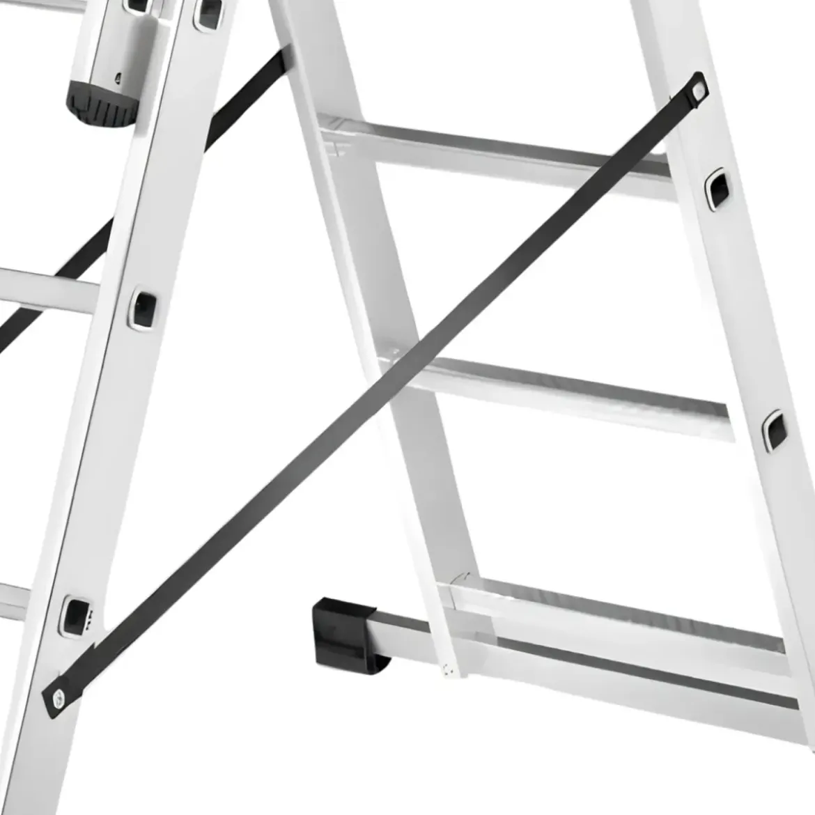 Scala a Sfilo 3 Rampe 6+6+6 Gradini in Alluminio Altezza 4m Max 150kg