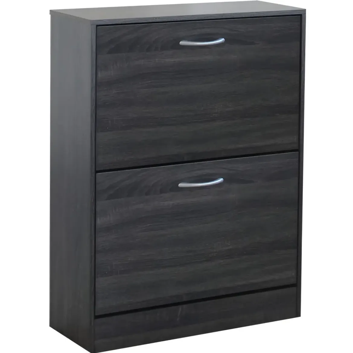 Scarpiera 2 Ante a Ribalta Slim Salvaspazio Legno Grigio Scuro Moderno