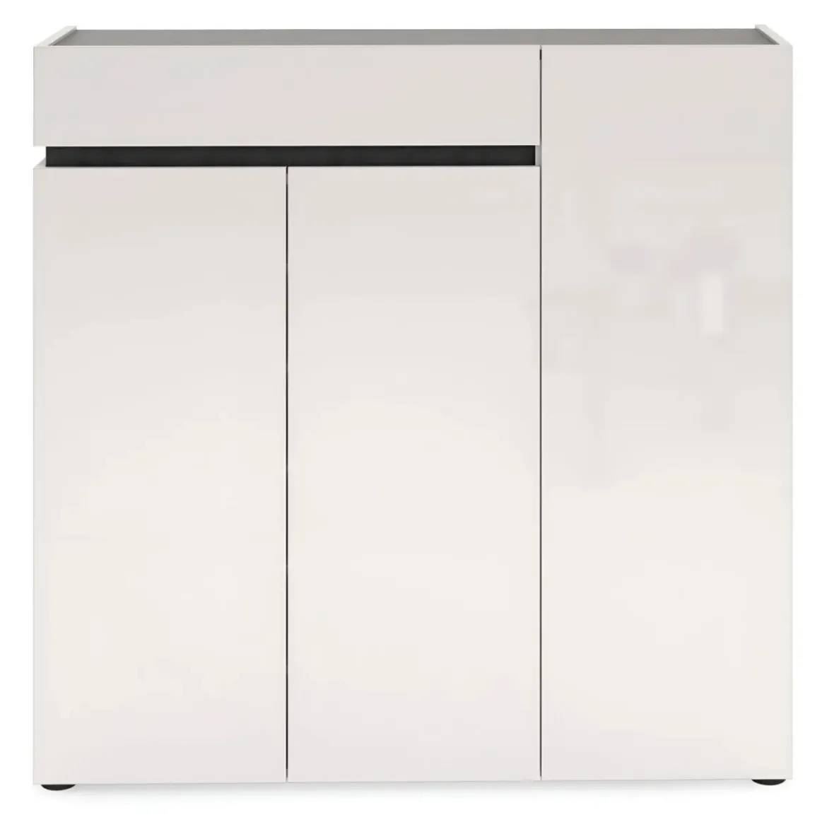 Scarpiera 3 Ante 120x34x115 cm Bianca con Cassetto Soft-Close
