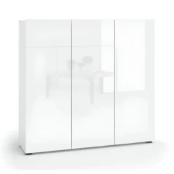 Scarpiera 3 Ante 120x34x115 cm Bianco Mobile Salvaspazio