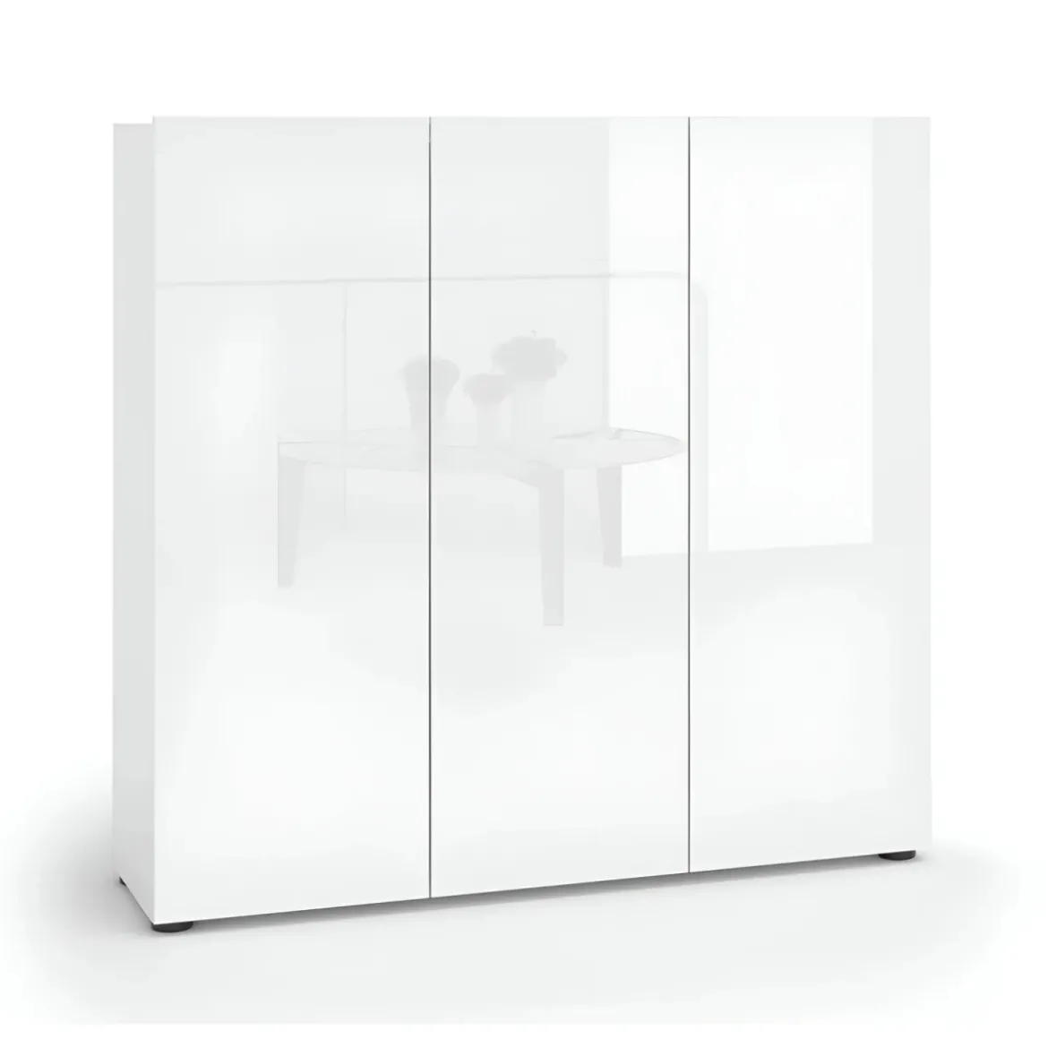 Scarpiera 3 Ante 120x34x115 cm Bianco Mobile Salvaspazio