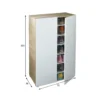 Scarpiera 2 Ante 72x36x103 cm Rovere Bianco Artik con 6 Ripiani