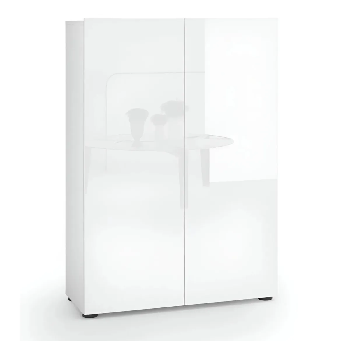 Scarpiera 2 Ante 80x34x114h cm bianco lucido per ingresso