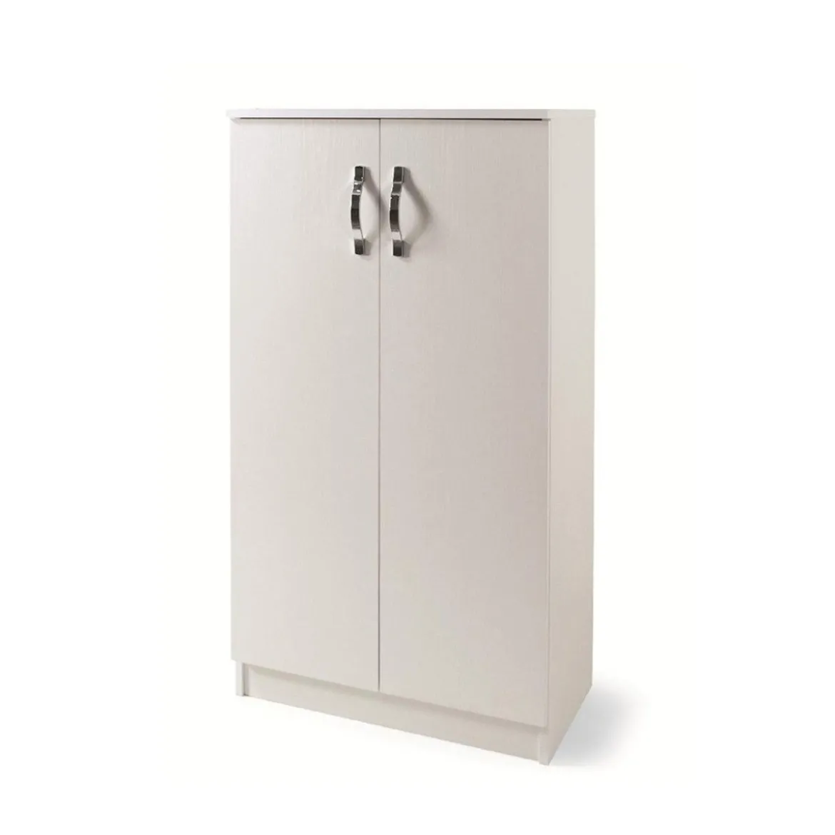 Scarpiera Armadio Mobile 2 Ante Bianco Frassinato Ripiani Portascarpe Mobiletto