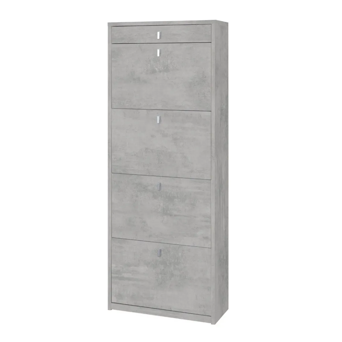 Scarpiera Grigio Cemento 4 Ante a Ribalta Doppia 20 Paia Cassetto Porta Scarpe