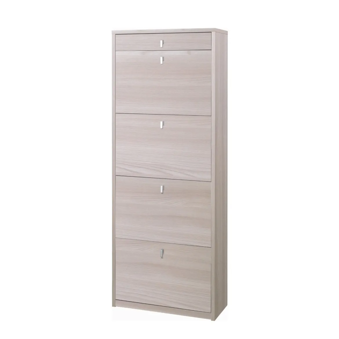 Scarpiera in Legno Olmo 4 Ante a Ribalta Doppia Cassetto 20 Paia Porta Scarpe